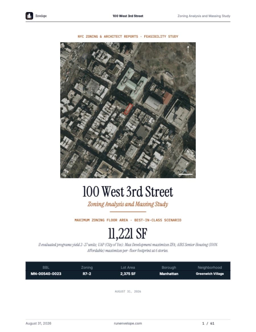 Sample zoning report — Cover
