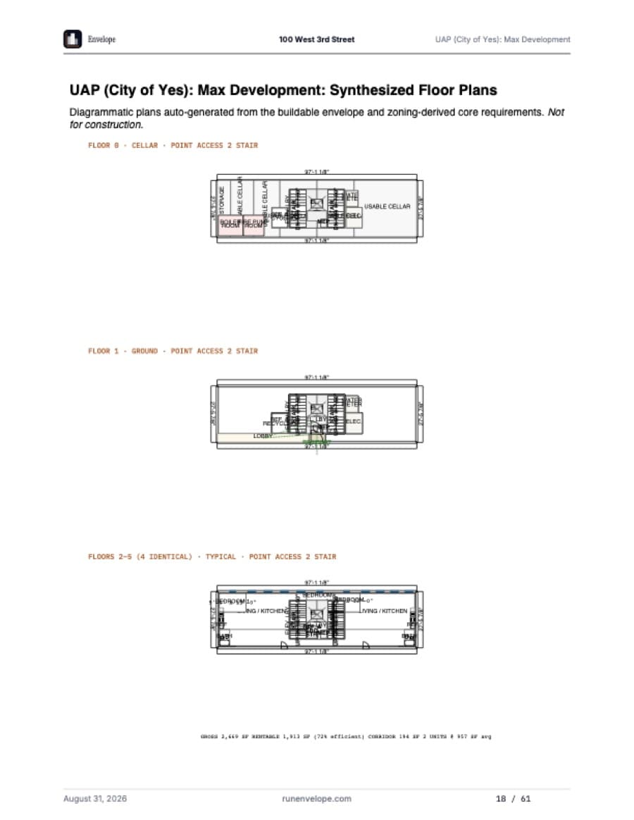 Sample zoning report — Floor plates